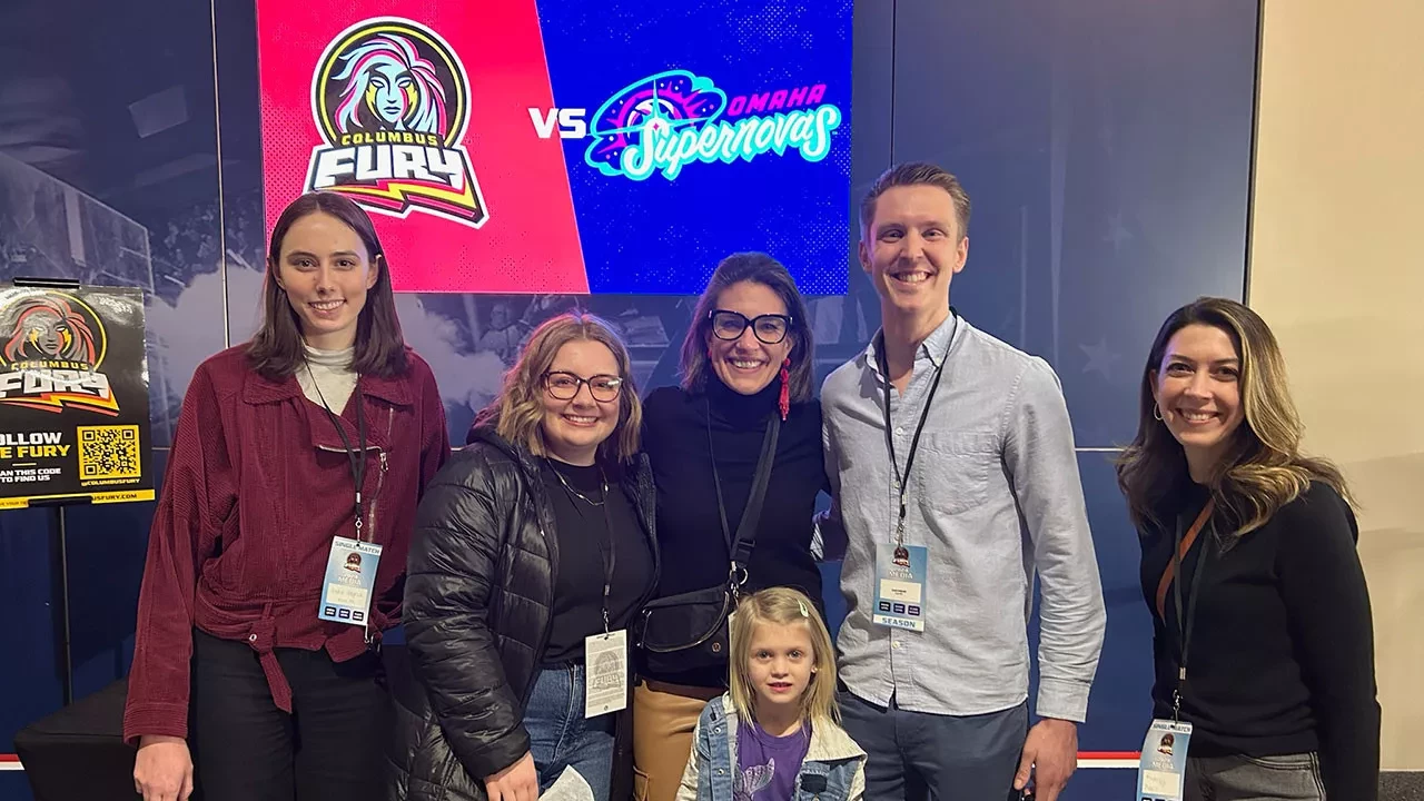 Group photo at Columbus Fury game