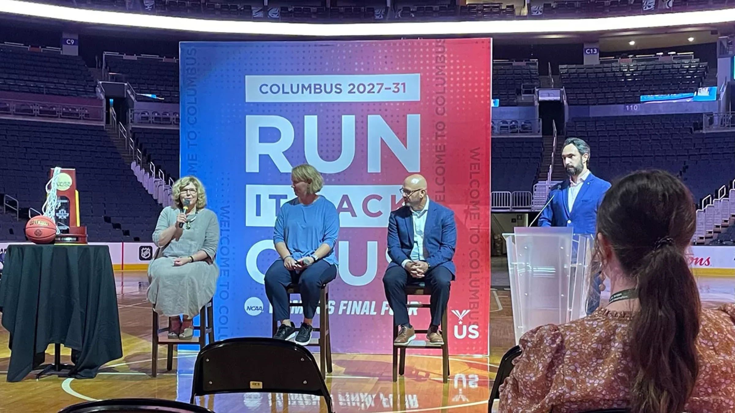 Columbus 2027-2031 speakers with audience